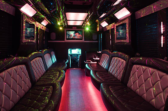 Party bus luxury interiors