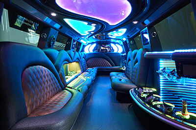 Spacious interiors in stretch limo rental 