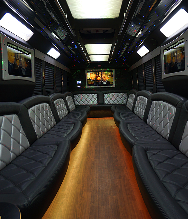 Party bus TV screens